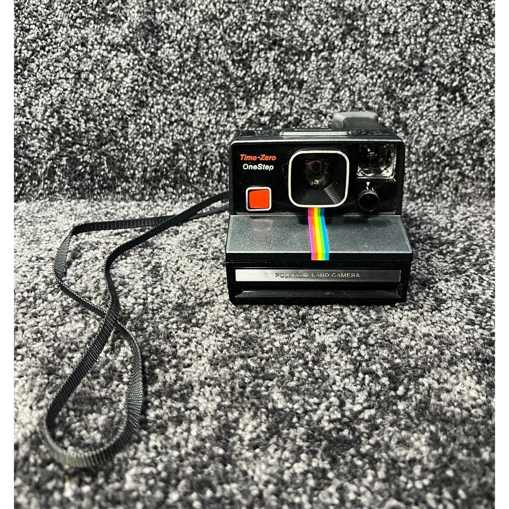 Polaroid Time-Zero OneStep Instant Film Camera Rainbow Stripe‎ Vintage Untested